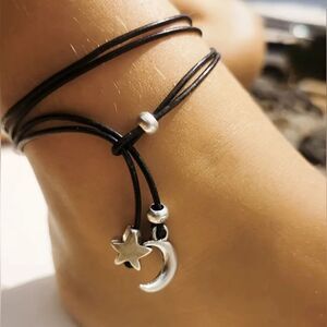 Boho moon anklet #1256